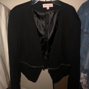 Philosophy black zipper blazer